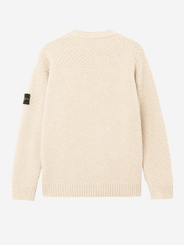 STONE ISLAND Maglione in lana di agnello panna Panna