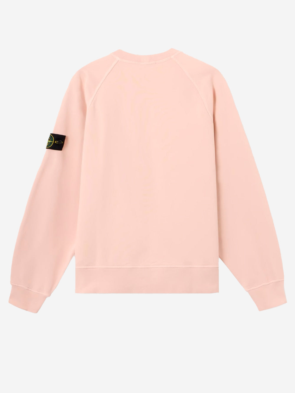 STONE ISLAND Felpa girocollo oversize in cotone fleece rosa con badge Rosa Urbanstaroma