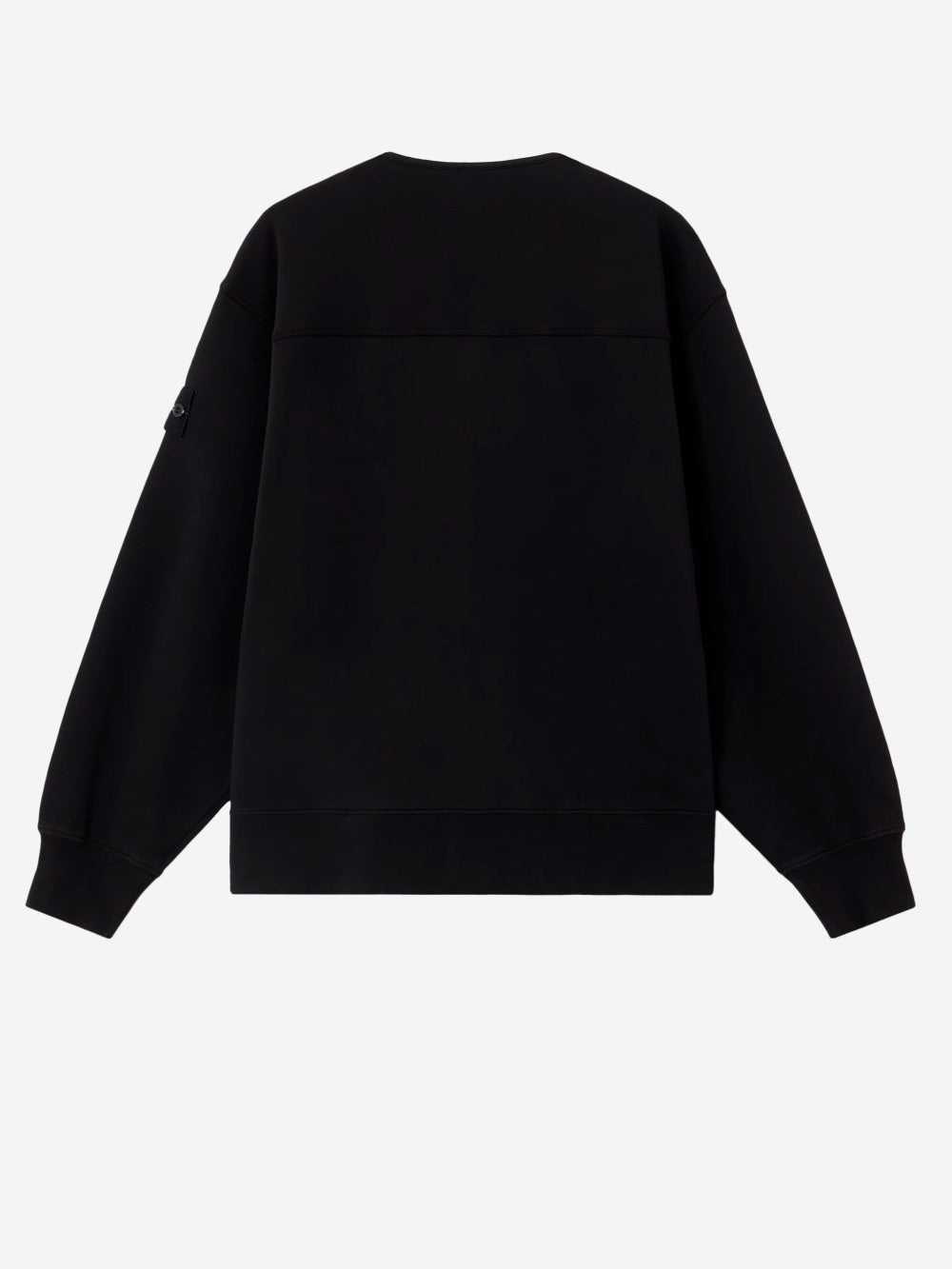 STONE ISLAND Felpa cardigan in pile di cotone con badge e scollo a V Nero Urbanstaroma
