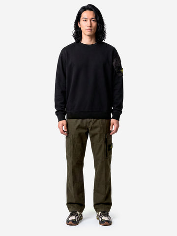 STONE ISLAND Felpa Girocollo nera Sleeve Pocket Badge Nero