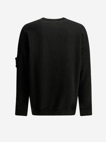 STONE ISLAND Felpa Girocollo nera Sleeve Pocket Badge Nero