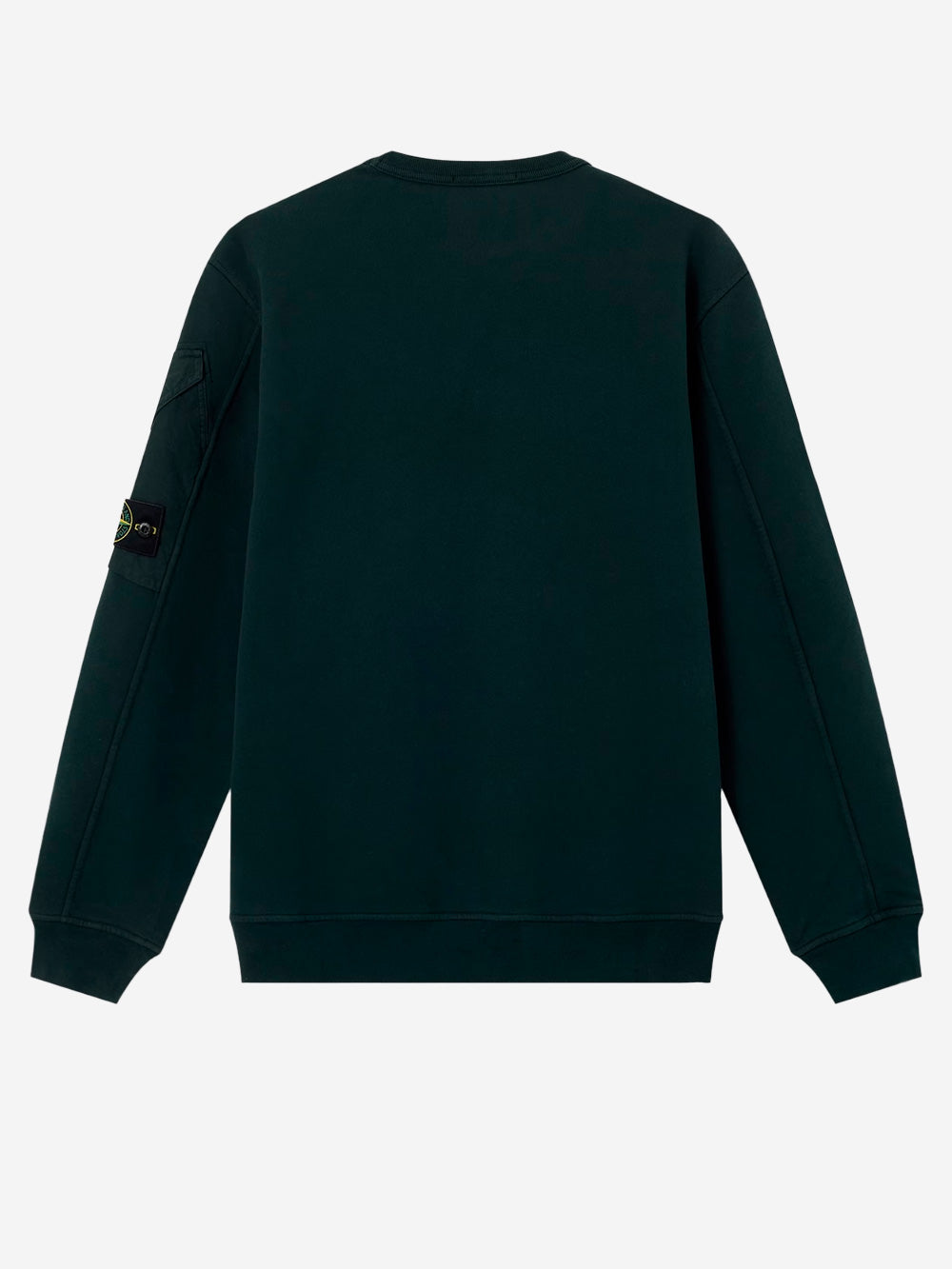 STONE ISLAND Felpa Girocollo verde scuro Sleeve Pocket Badge Verde scuro Urbanstaroma