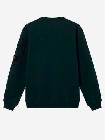 STONE ISLAND Felpa Girocollo verde scuro Sleeve Pocket Badge Verde scuro