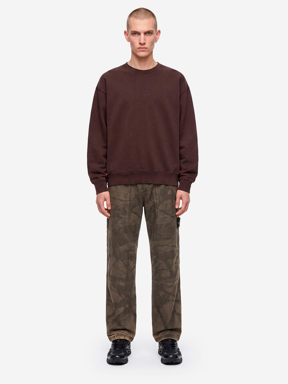 STONE ISLAND Felpa girocollo in cotone vinaccia Vinaccia Urbanstaroma