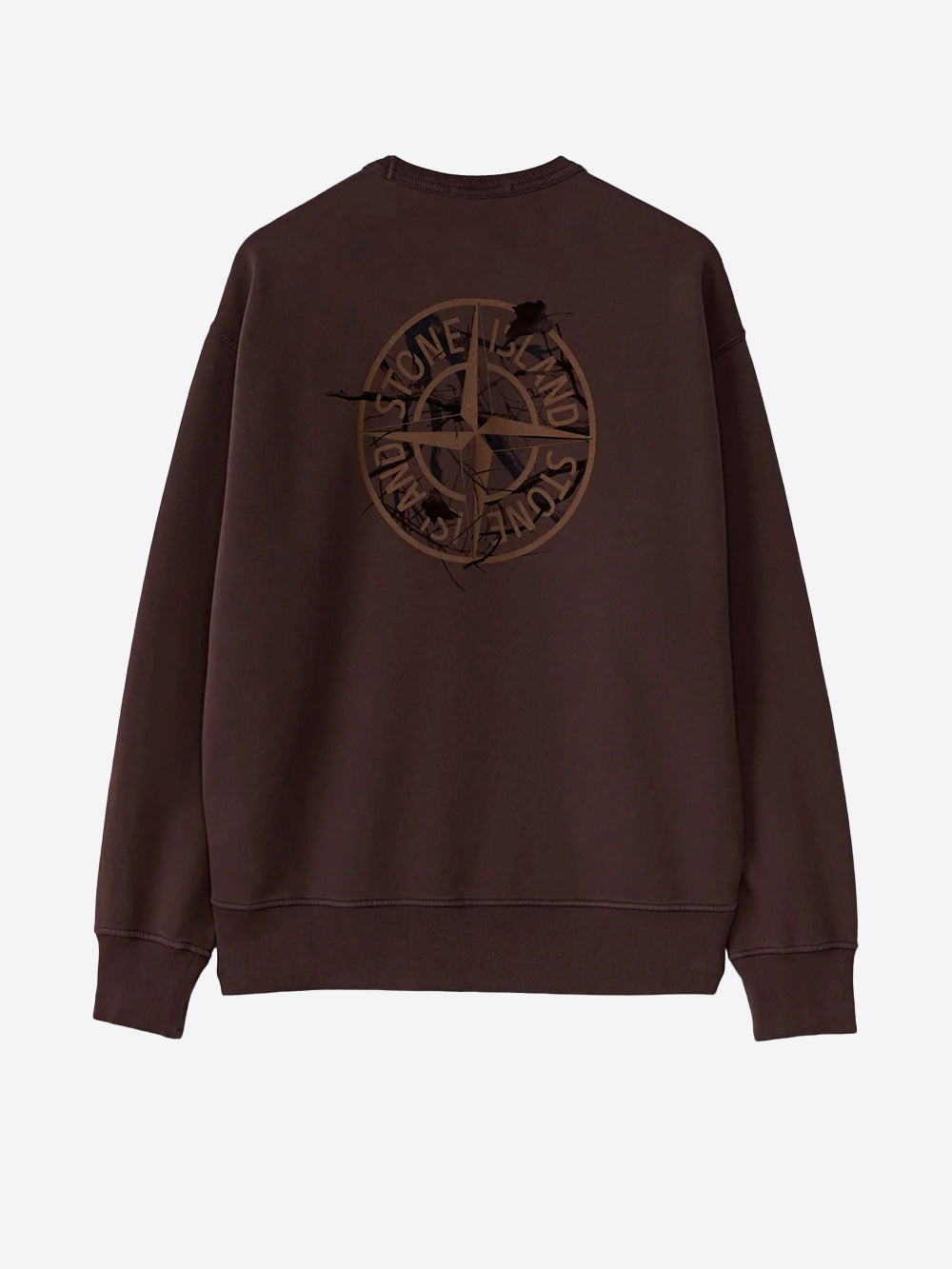 STONE ISLAND Felpa girocollo in cotone vinaccia Vinaccia Urbanstaroma