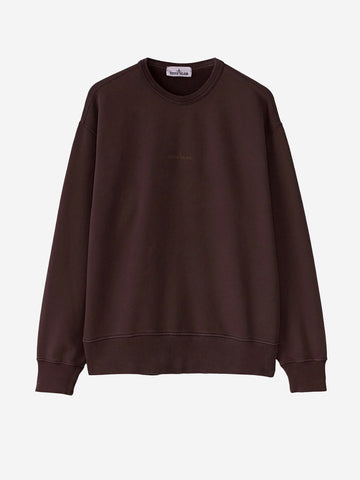 STONE ISLAND Felpa girocollo in cotone vinaccia Vinaccia