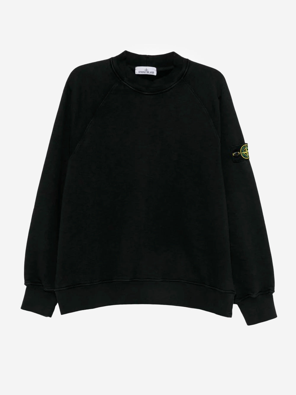 STONE ISLAND Felpa in cotone nera Nero Urbanstaroma