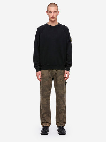 STONE ISLAND Felpa in cotone nera Nero