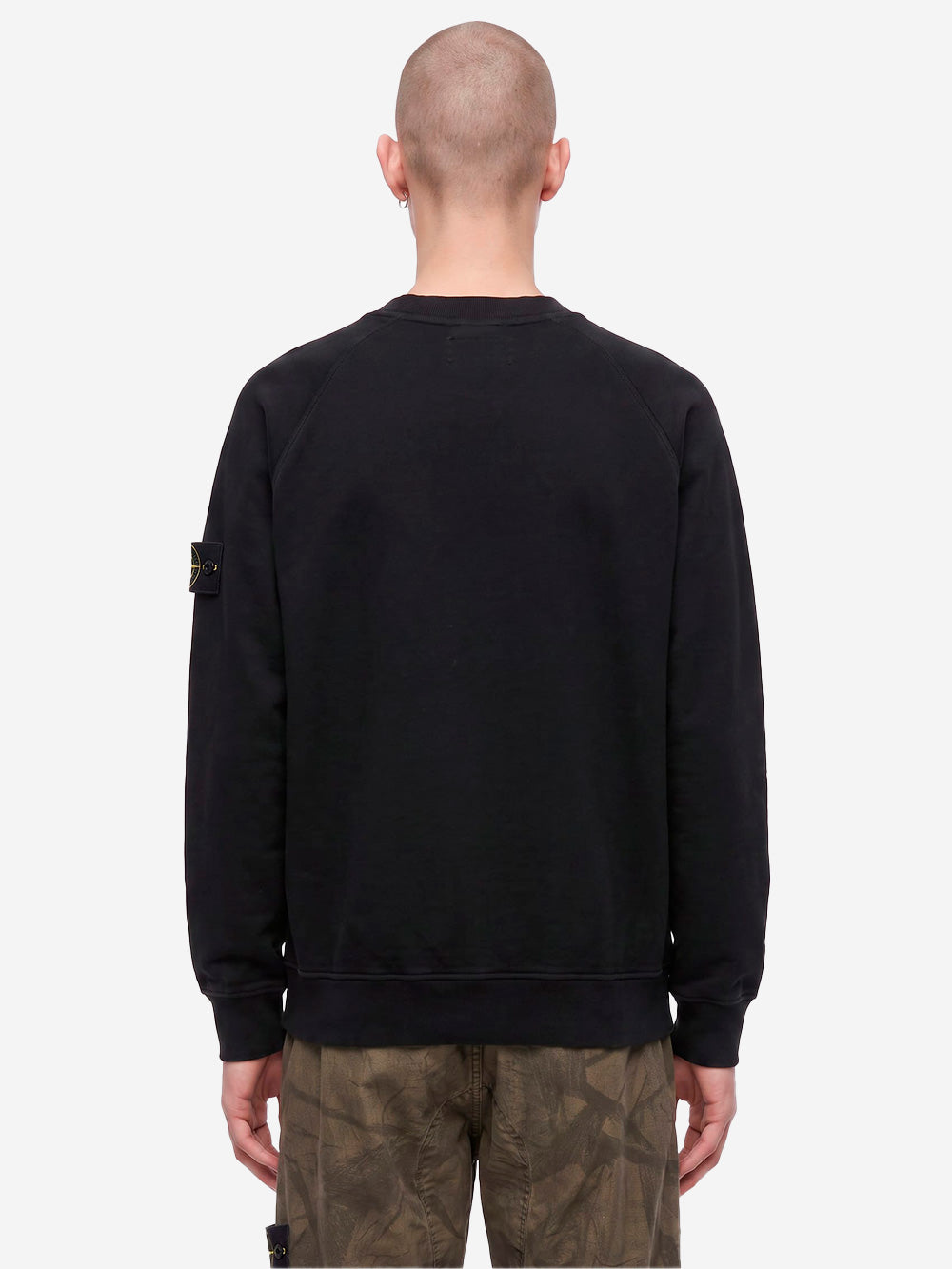 STONE ISLAND Felpa in cotone nera Nero Urbanstaroma