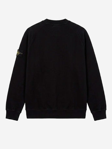 STONE ISLAND Felpa in cotone nera Nero