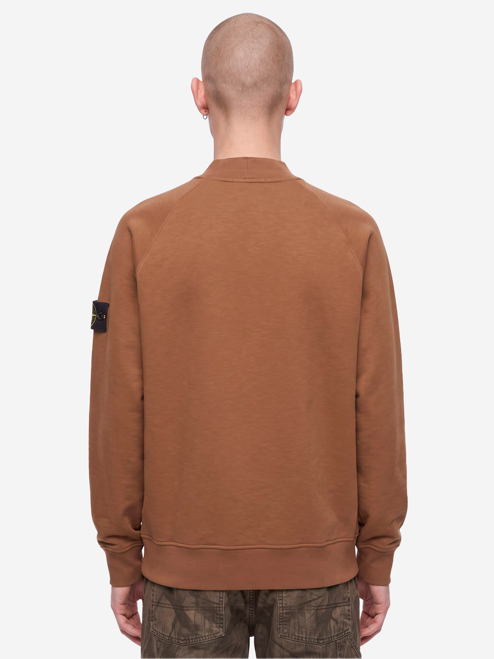 STONE ISLAND Felpa girocollo con badge Marrone Marrone Urbanstaroma