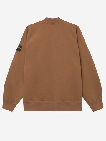 STONE ISLAND Felpa girocollo con badge Marrone Marrone