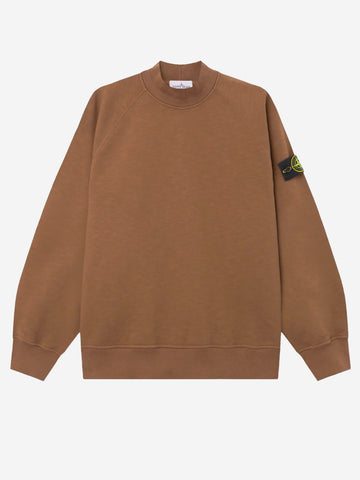 STONE ISLAND Felpa girocollo con badge Marrone Marrone