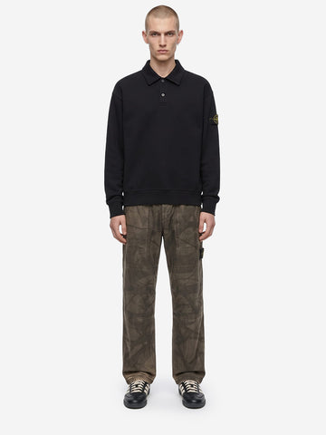 STONE ISLAND Felpa Tubular Cotton Fleece nera Nero