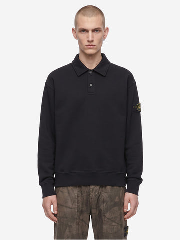 STONE ISLAND Felpa Tubular Cotton Fleece nera Nero