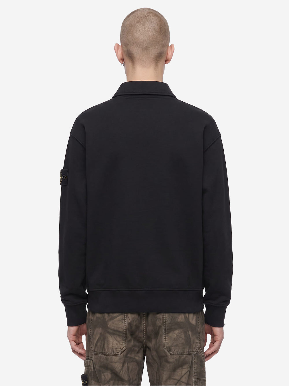 STONE ISLAND Felpa Tubular Cotton Fleece nera Nero Urbanstaroma