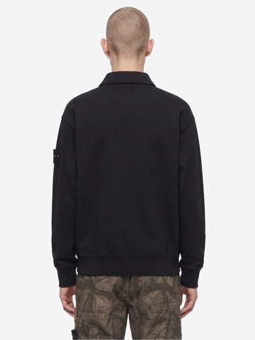 STONE ISLAND Felpa Tubular Cotton Fleece nera Nero