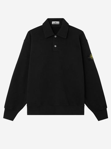 STONE ISLAND Felpa Tubular Cotton Fleece nera Nero
