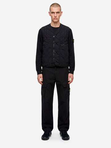 Gilet imbottito trapuntato nero con finitura antigoccia