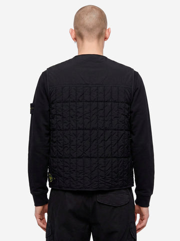 Gilet imbottito trapuntato nero con finitura antigoccia