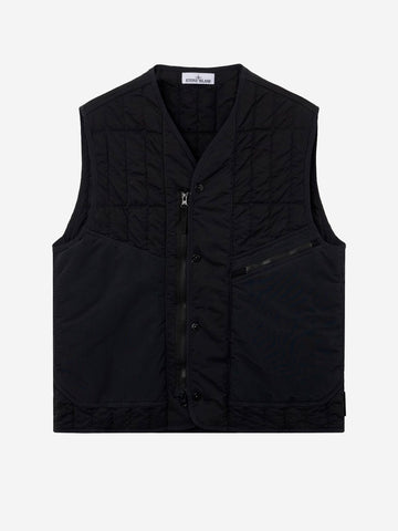 Gilet imbottito trapuntato nero con finitura antigoccia