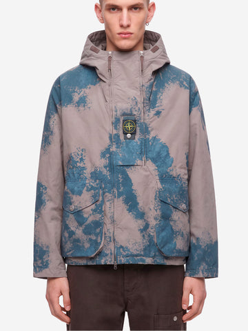 STONE ISLAND Parka Corto 'David' imbottito con finitura dipinta a mano Grigio blu