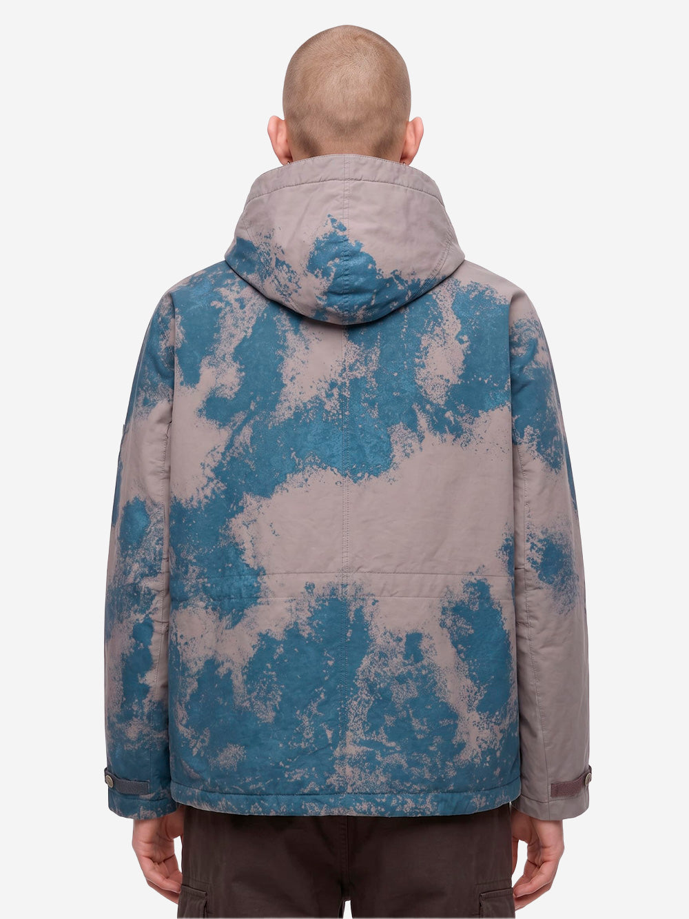 STONE ISLAND Parka Corto 'David' imbottito con finitura dipinta a mano Grigio blu Urbanstaroma