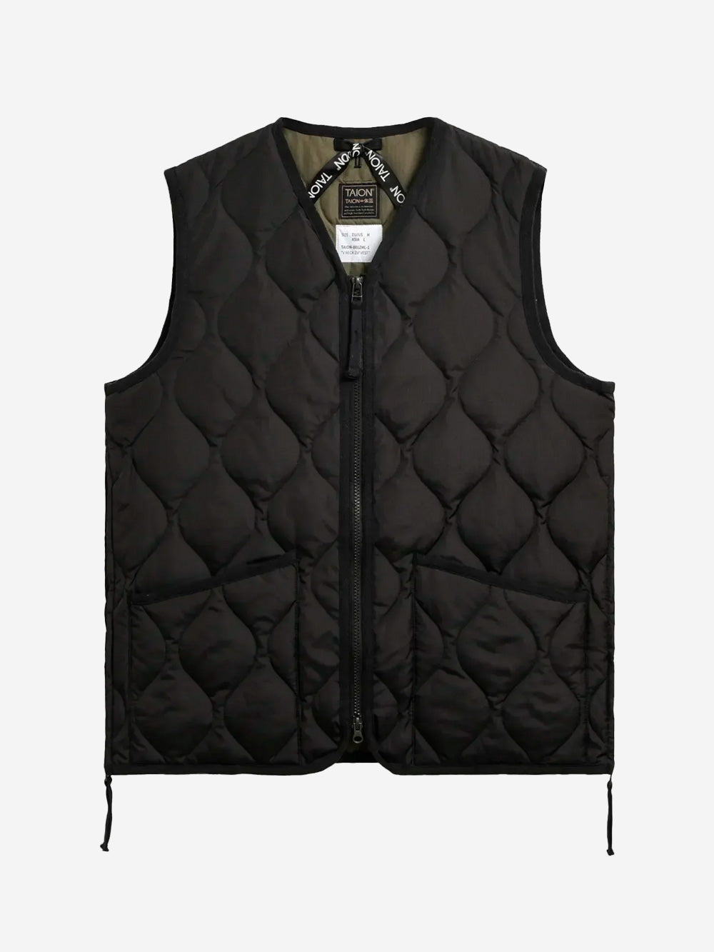 TAION Military Zip Neck Down Smanicato nero Nero Urbanstaroma