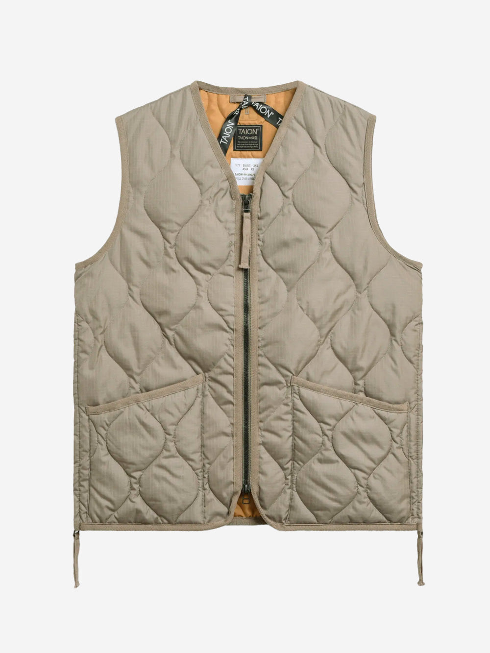 TAION Military Zip Neck Down Smanicato Light Mocha Beige Urbanstaroma