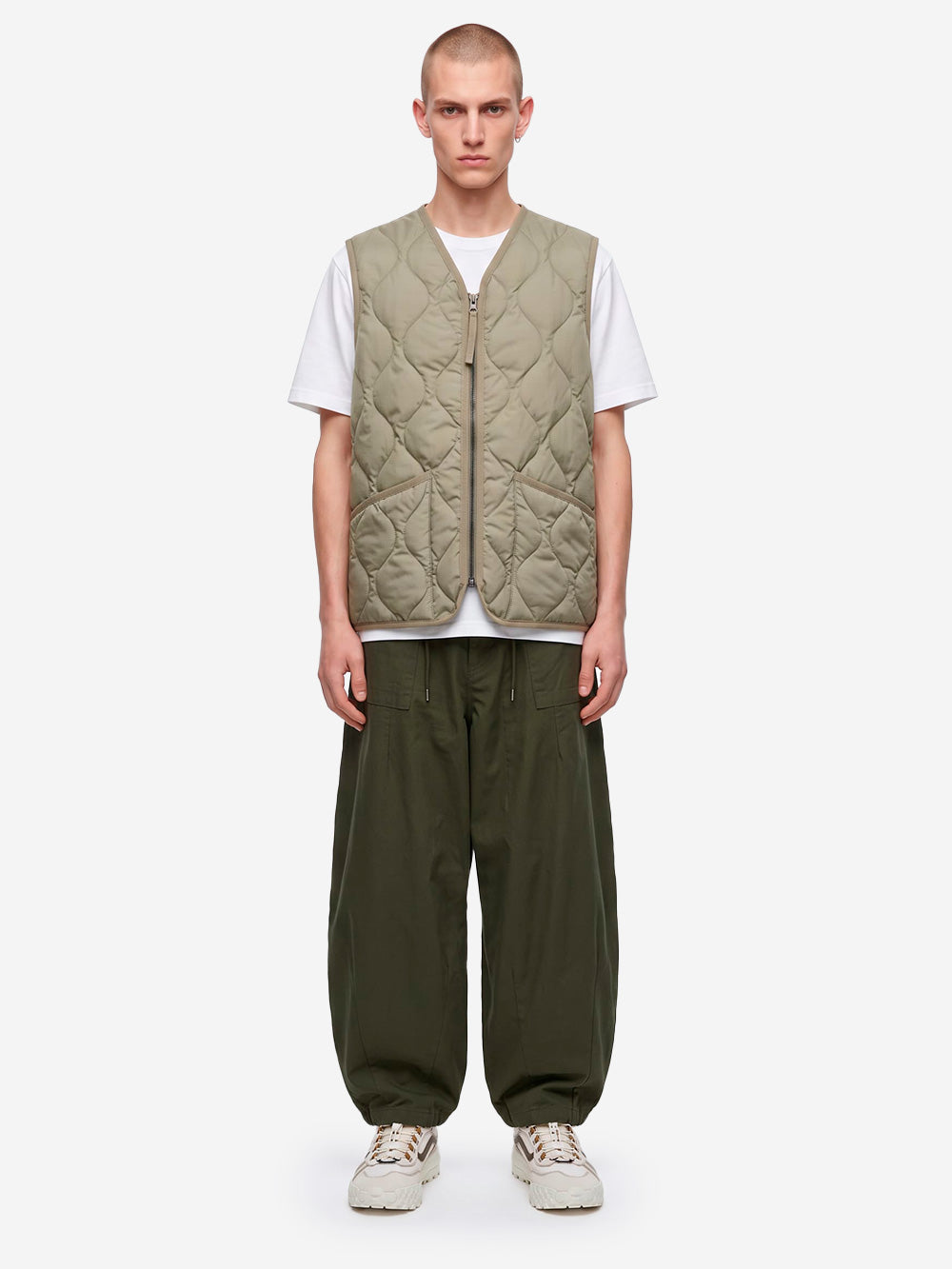TAION Military Zip Neck Down Smanicato Light Mocha Beige Urbanstaroma
