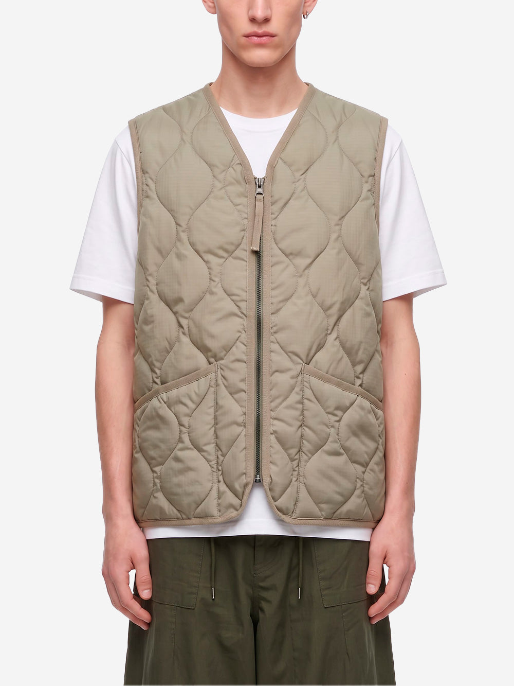 TAION Military Zip Neck Down Smanicato Light Mocha Beige Urbanstaroma