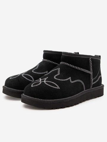 UGG W Classic Ultra Mini Western 'Black' Nero bianco