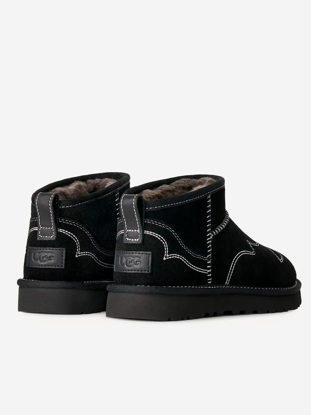 UGG W Classic Ultra Mini Western 'Black' Nero bianco Urbanstaroma
