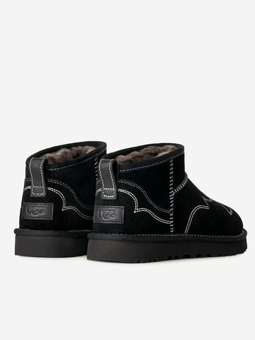 UGG W Classic Ultra Mini Western 'Black' Nero bianco