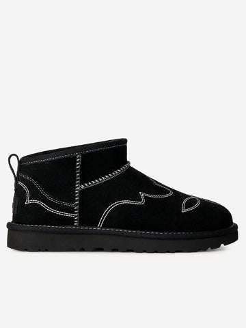 UGG W Classic Ultra Mini Western 'Black' Nero bianco