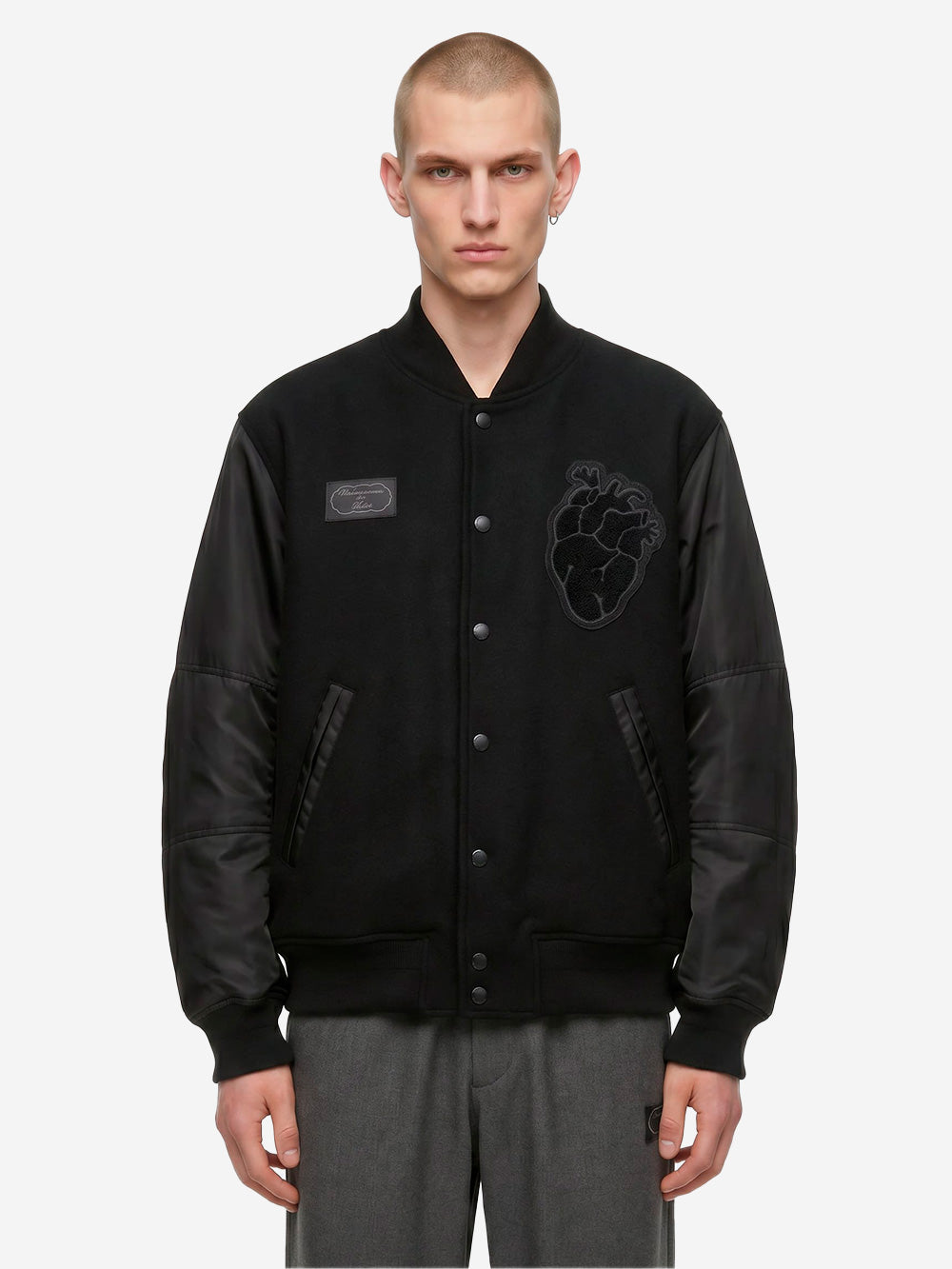 UNDERCOVER Giacca Stadium in misto lana con patch e ricamo Nero Urbanstaroma