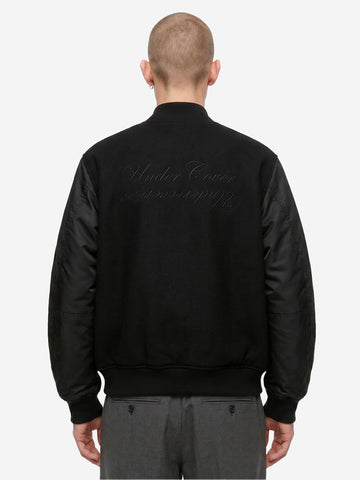UNDERCOVER Giacca Stadium in misto lana con patch e ricamo Nero