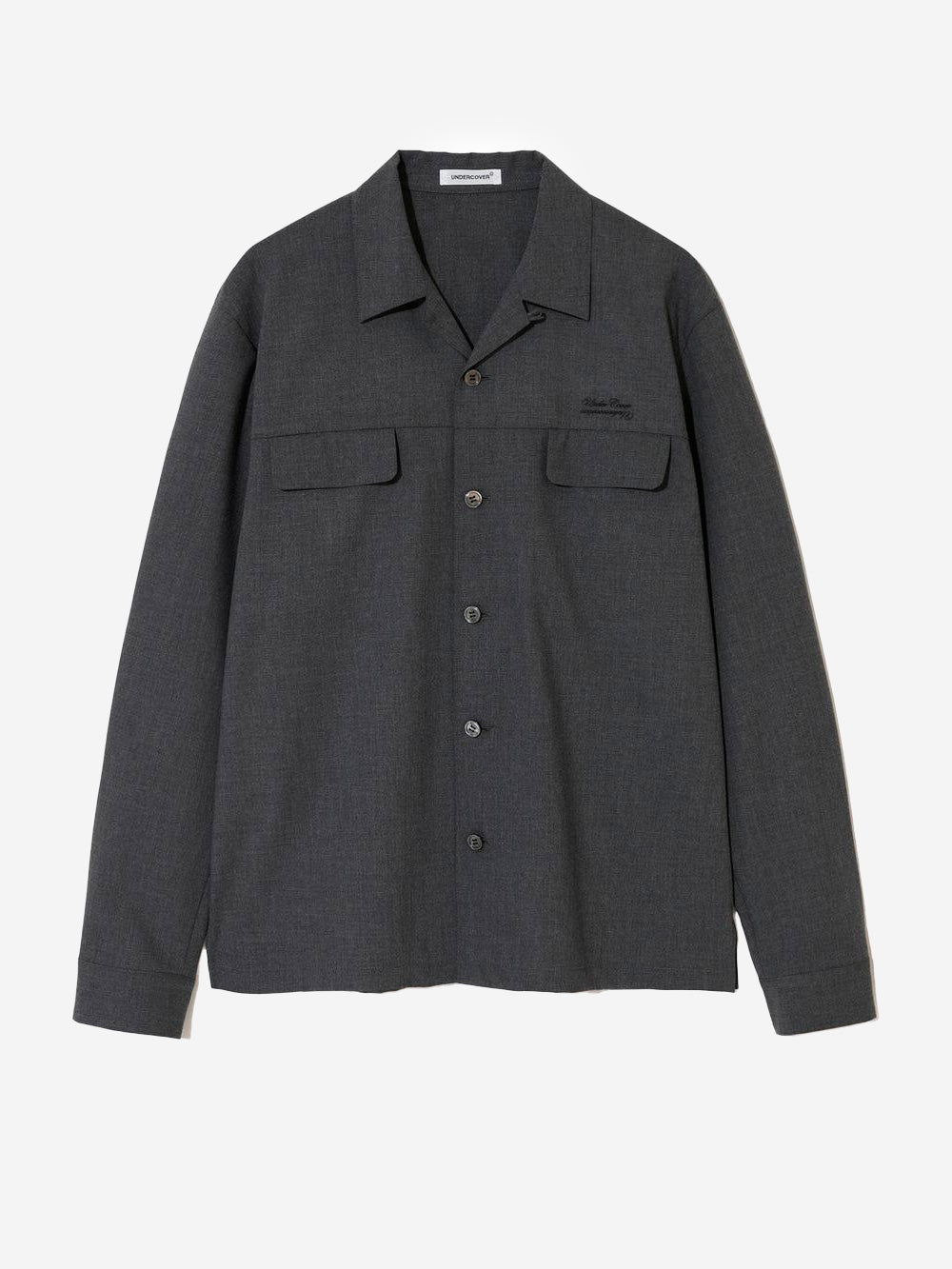 UNDERCOVER Camicia antracite open collar con taschini grigio Urbanstaroma