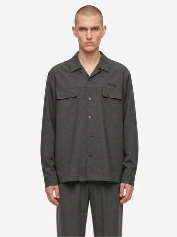UNDERCOVER Camicia antracite open collar con taschini grigio