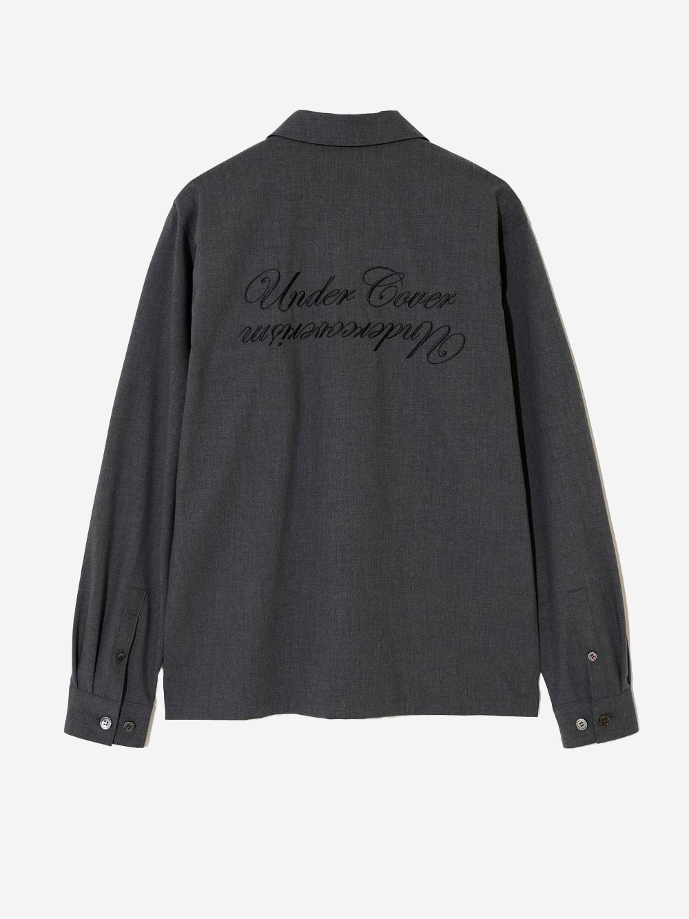 UNDERCOVER Camicia antracite open collar con taschini grigio Urbanstaroma