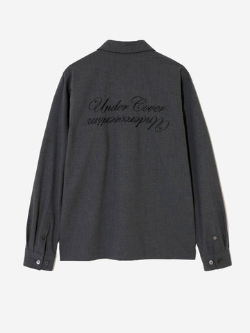 UNDERCOVER Camicia antracite open collar con taschini grigio