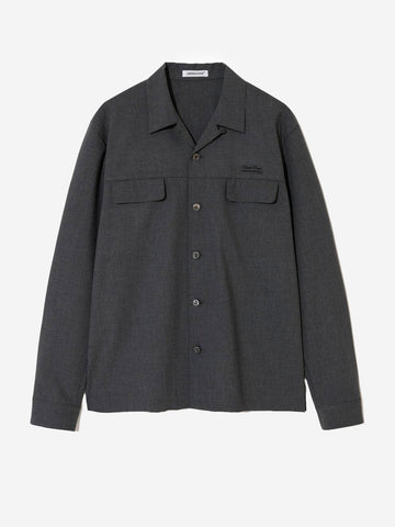UNDERCOVER Camicia antracite open collar con taschini grigio