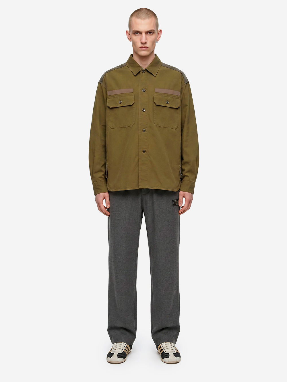 UNDERCOVER Camicia 'Field' verde con pannelli in ripstop Verde militare Urbanstaroma