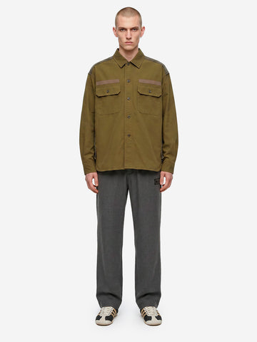 UNDERCOVER Camicia 'Field' verde con pannelli in ripstop Verde militare