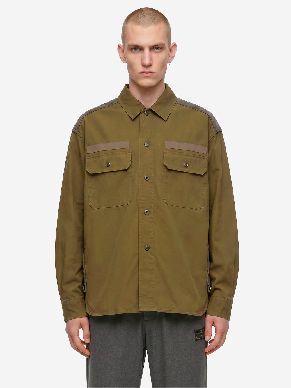 UNDERCOVER Camicia 'Field' verde con pannelli in ripstop Verde militare Urbanstaroma