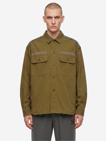 UNDERCOVER Camicia 'Field' verde con pannelli in ripstop Verde militare
