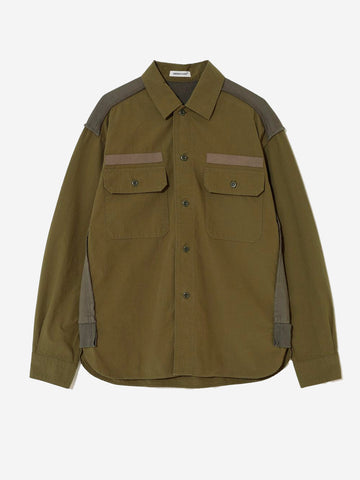 UNDERCOVER Camicia 'Field' verde con pannelli in ripstop Verde militare