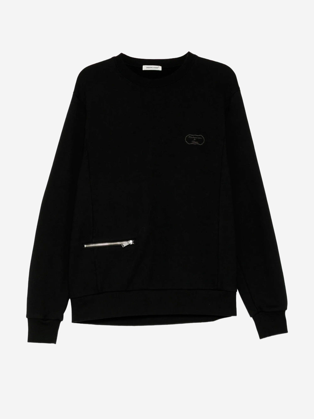 UNDERCOVER Felpa nera ricamata con dettaglio zip Nero Urbanstaroma