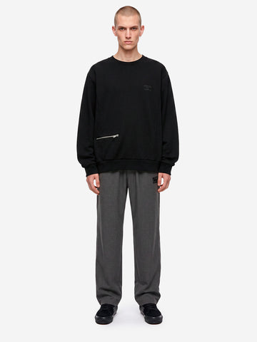 UNDERCOVER Felpa nera ricamata con dettaglio zip Nero
