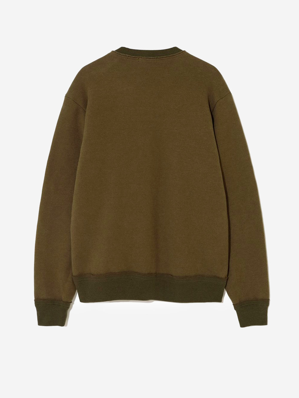 UNDERCOVER Felpa girocollo raw-cut khaki con tasca con zip verde Urbanstaroma